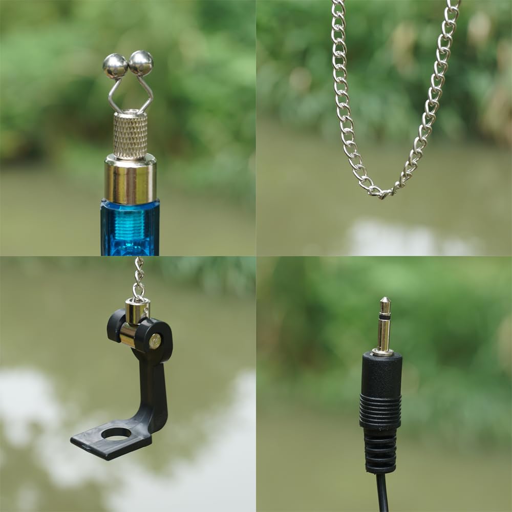 Hirisi Tackle Carp Fishing Bite Alarm and Swinger Set | Blue & Red LED