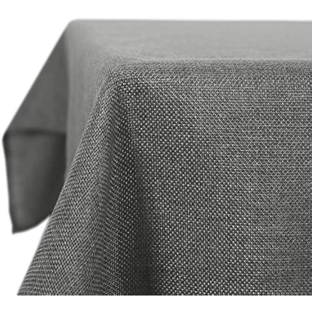 Deconovo Faux Linen Rectangle Tablecloth | Water Resistant Grey 51x87in