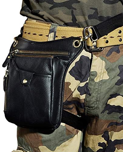 Leather Drop Leg Bag – Motorcycle Thigh Waist Fanny Pack