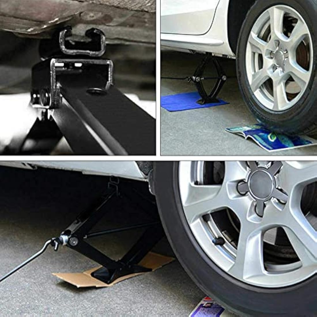 Jolof Store 2 Ton Steel Scissor Jack with Crank Handle for Cars