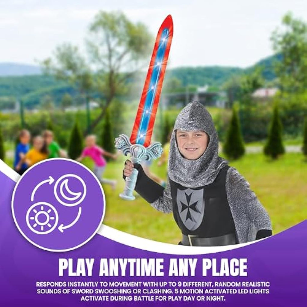 Geospace GeoSword LED Motion Activated Toy Sword 2-Pack – Blue & Red