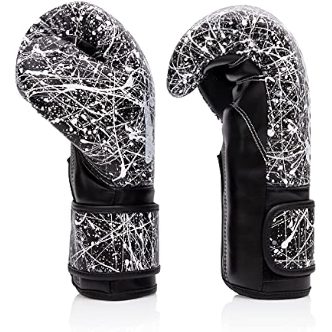 Fairtex Microfibre Muay Thai Boxing Gloves - Black/White, 12 oz