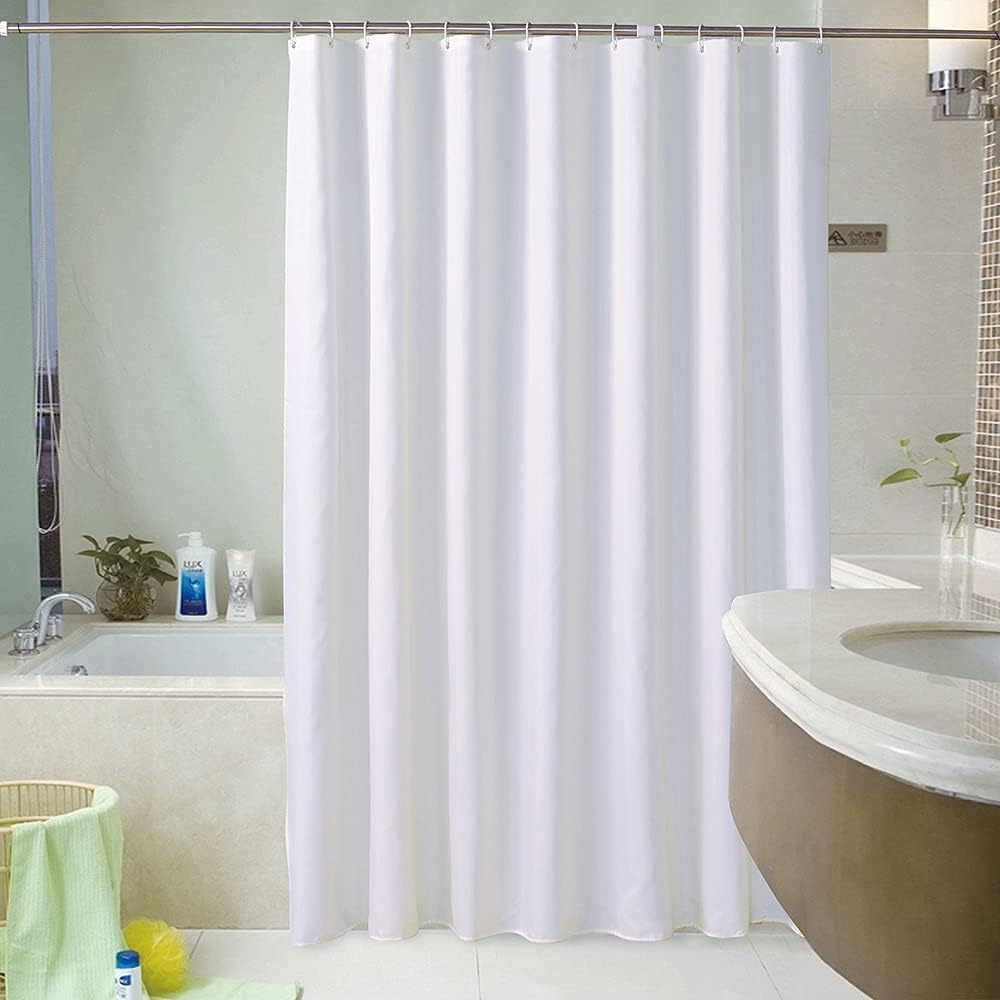 Jolof Store White Polyester Shower Curtain – Extra Long & Mould Proof