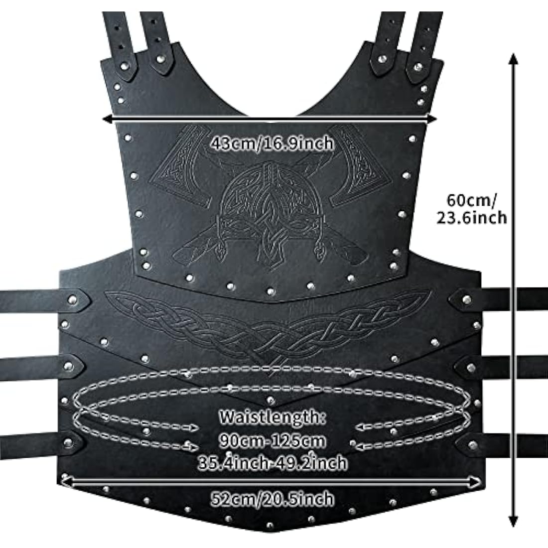 HiiFeuer Viking Chest Armor – Faux Leather Medieval Knight LARP Vest