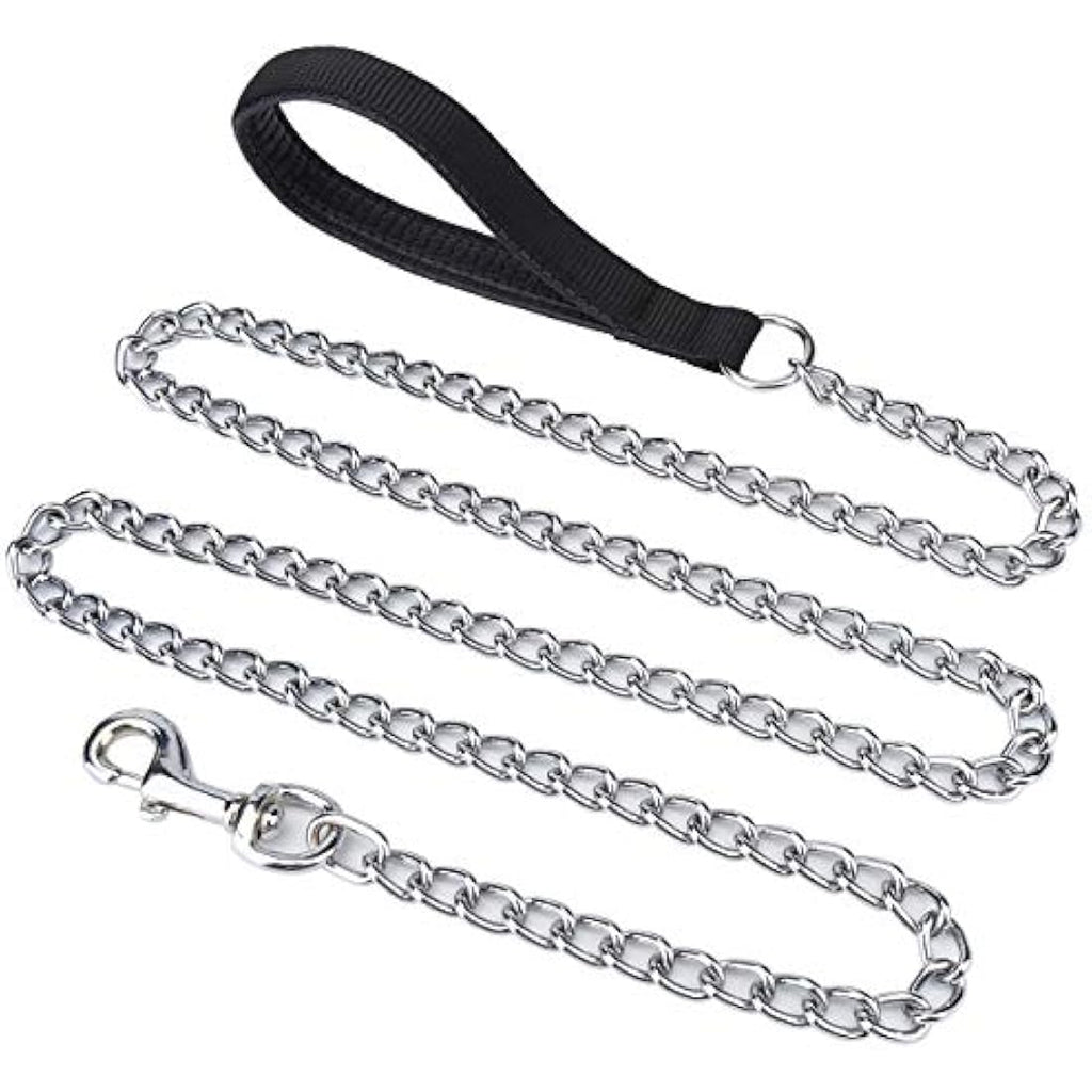 Filhome Chew Proof Metal Dog Leash | Heavy Duty Chain with Padded Handle