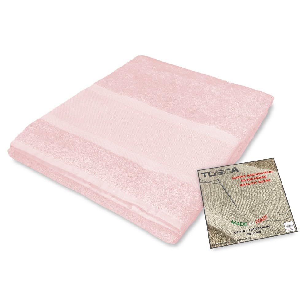 Tex Family Tosca Cotton Terry Towel Set for Cross Stitch - Pink