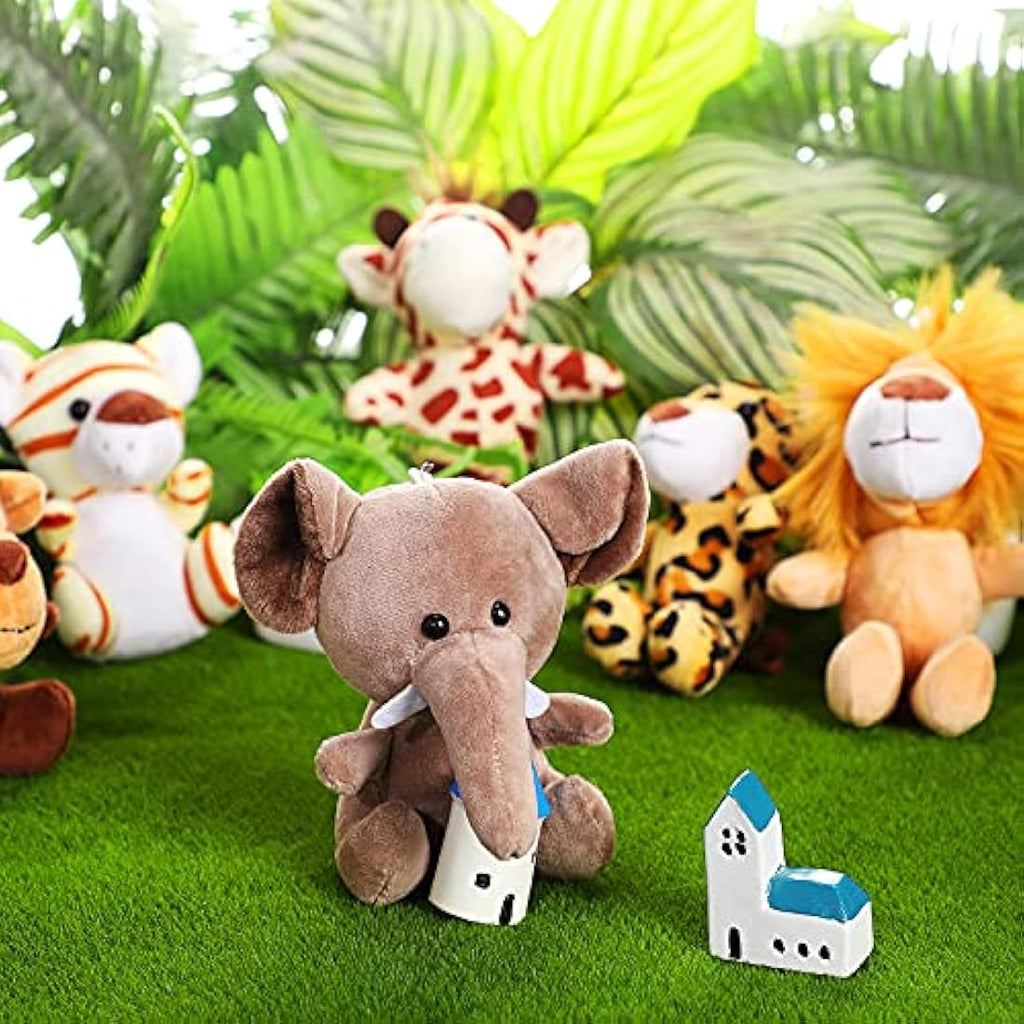 18-Piece Mini Safari Stuffed Animals | 4.8 Inch Jungle Plush Set