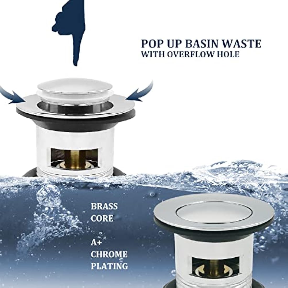 Jolof Store Brass Basin Mixer Tap | Chrome Monobloc Sink Faucet with Waste