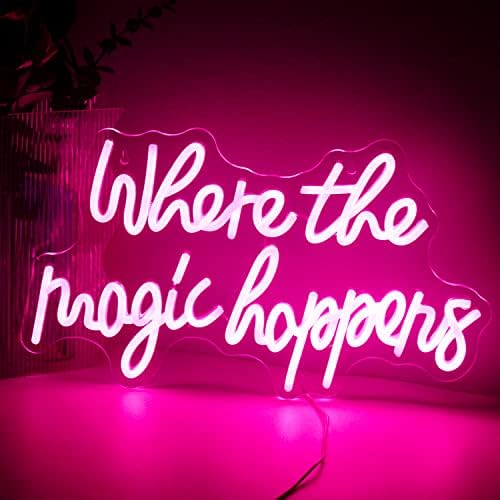 Where the Magic Happens Neon Sign – Pink LED Wall Decor