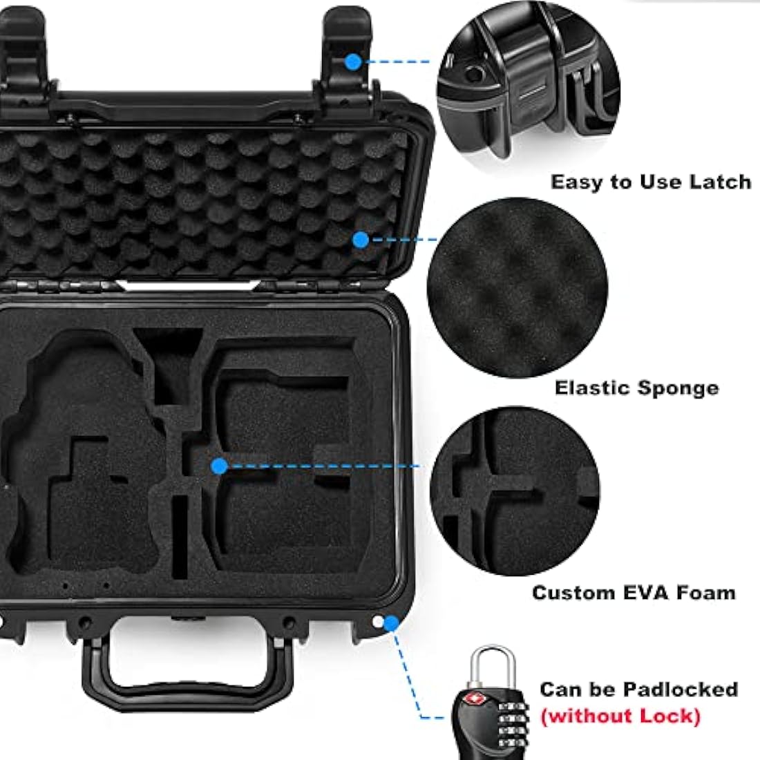 Lekufee Waterproof Hard Case for DJI Mini 4 Pro & Mini 3 Pro Drone