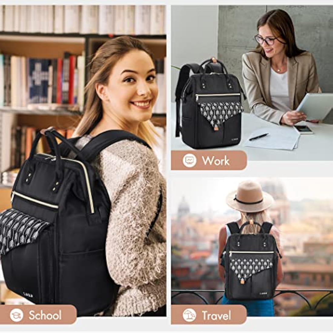 Lekesky 17.3" Laptop Backpack – Waterproof Travel Rucksack with USB Port