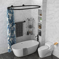 Sikaiqi Oval Aluminum Shower Curtain Rod for Clawfoot Tubs - Black