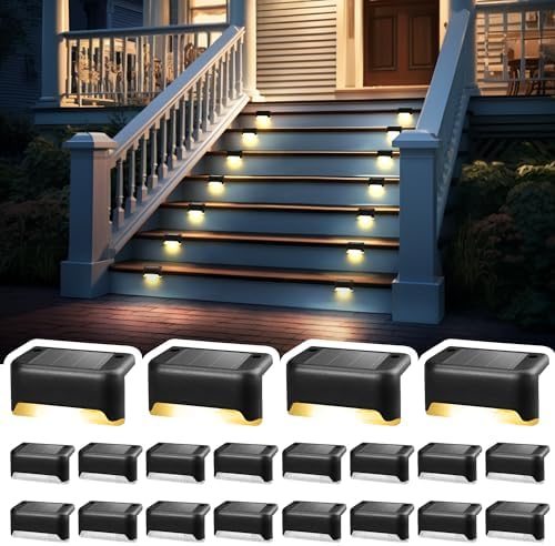 Solpex Solar Deck Lights | 20 Pack Waterproof Outdoor Step & Fence Lamps