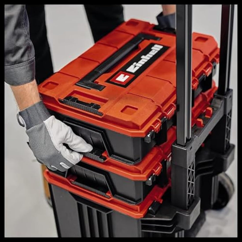 Einhell E-Case L Stackable Tool Storage Case with Wheels and Handle