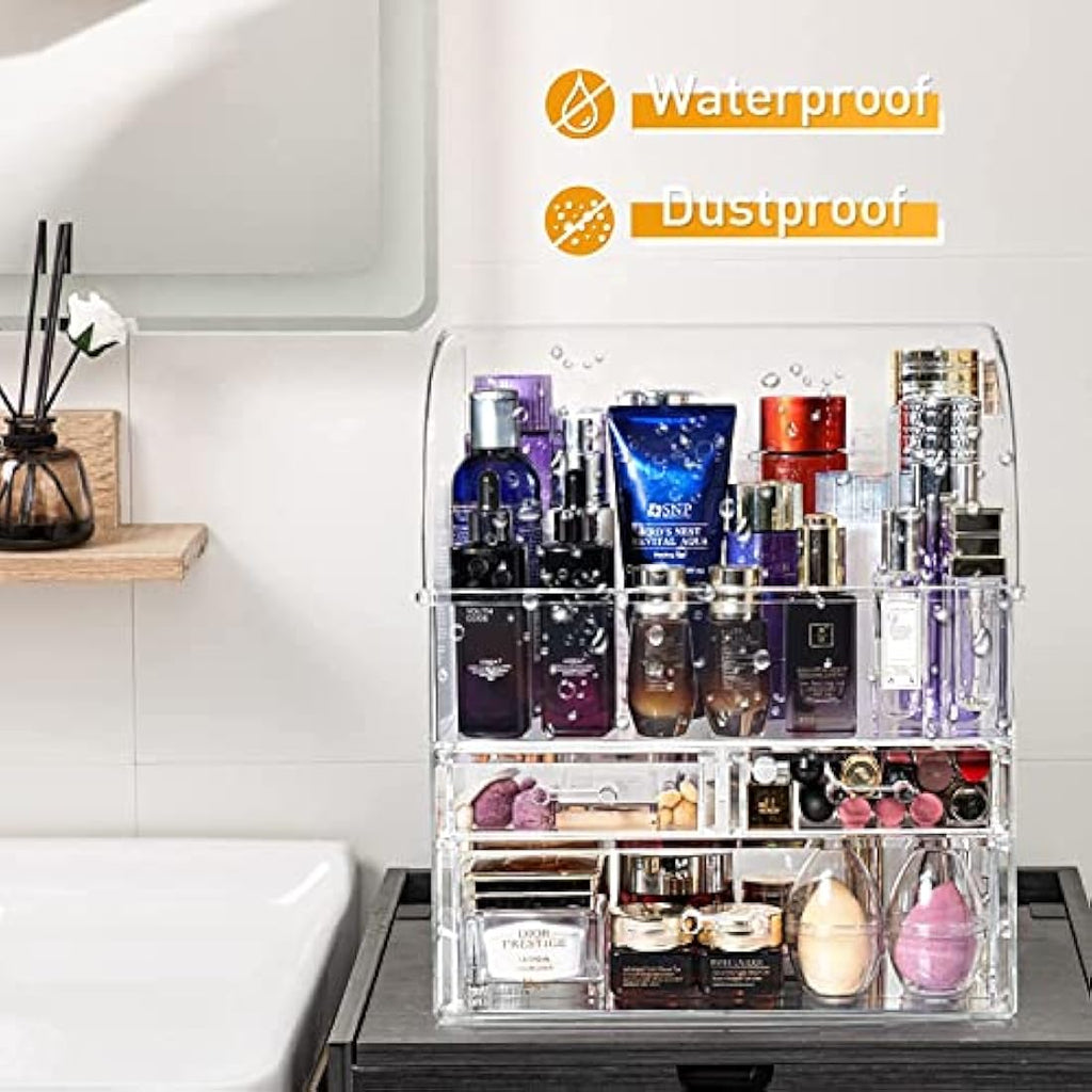 Suyoo X-Large Acrylic Makeup Organiser | Clear Cosmetic Storage Case