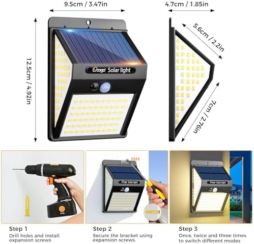 Litogo 4-Pack 140LED Solar Security Lights – Waterproof Motion Sensor