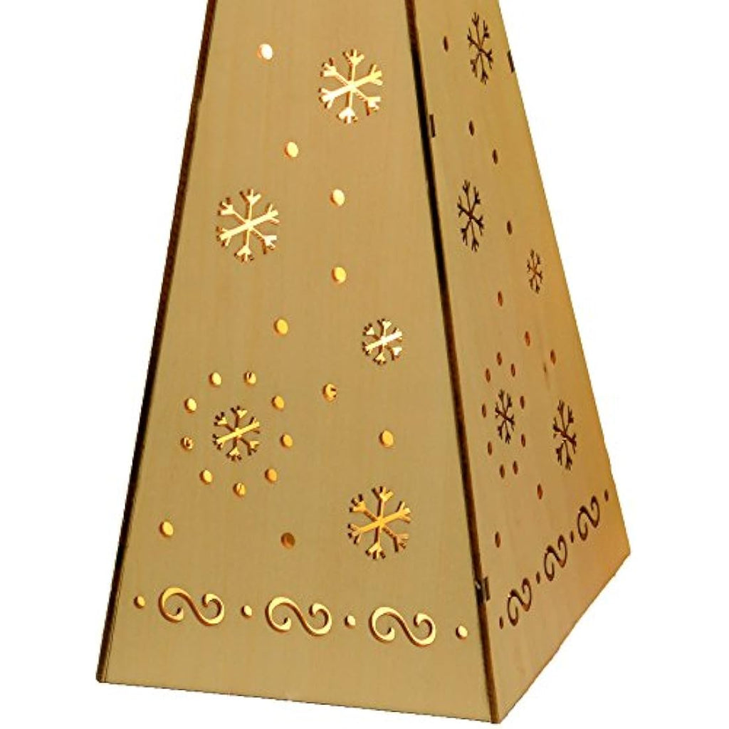 Wooden LED Pyramid Christmas Trees – Set of 3 Multi-Color