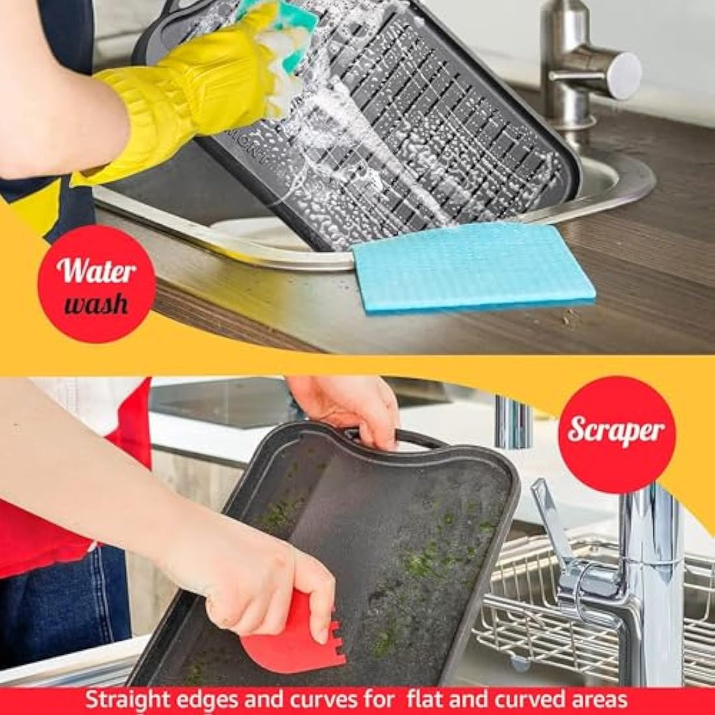 Overmont Pre-Seasoned Cast Iron Reversible Griddle Grill Pan, 17x9.8 Inch