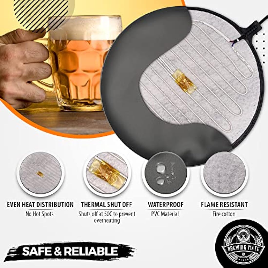 Brewing Mate Home Brew Heat Pad | Adjustable Fermentation Heater