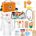 EFO SHM Kids Doctor Kit – 34-Piece Wooden Pretend Play Set with Bag