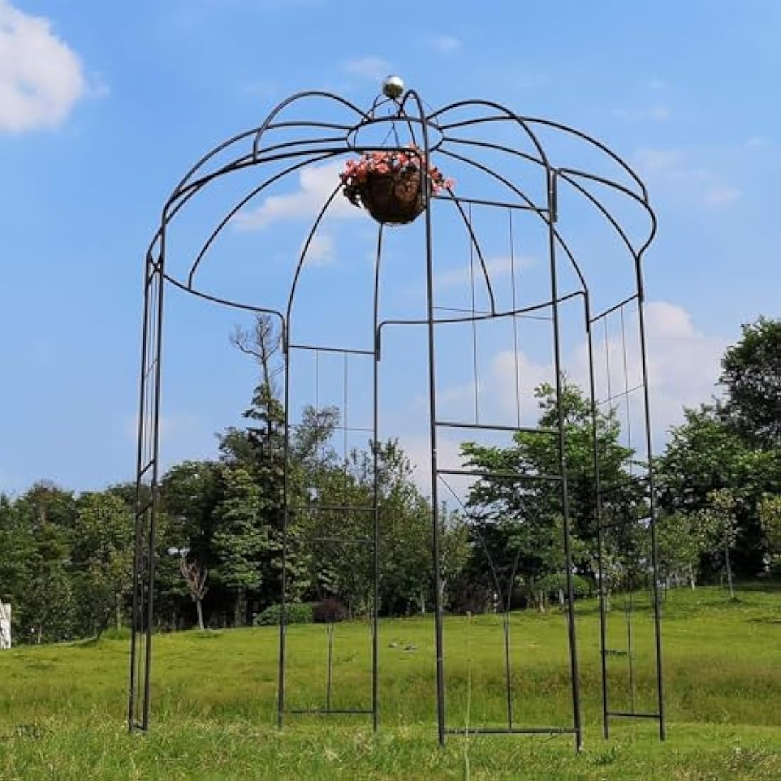 OUTOUR Birdcage Metal Garden Gazebo – Wrought Iron Climbing Plant Arbor