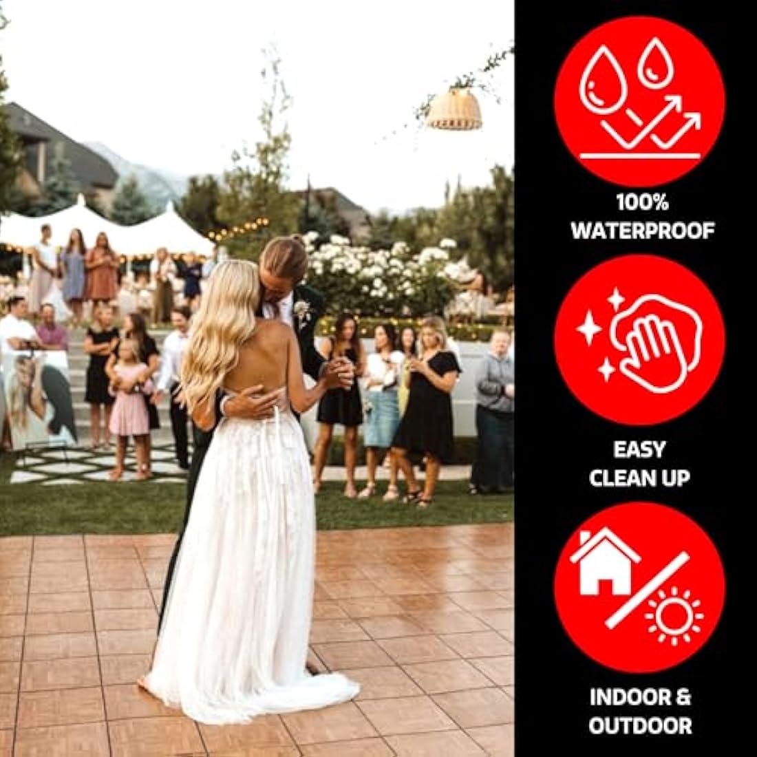 SnapFloors 3'x3' Modular Dance Floor Kit – Oak Interlocking Tiles