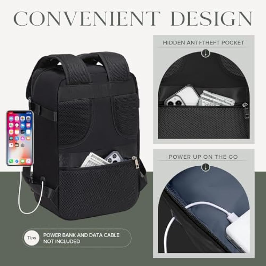 Jolof Store 20L Underseat Cabin Bag – 40x20x25cm Ryanair Travel Backpack