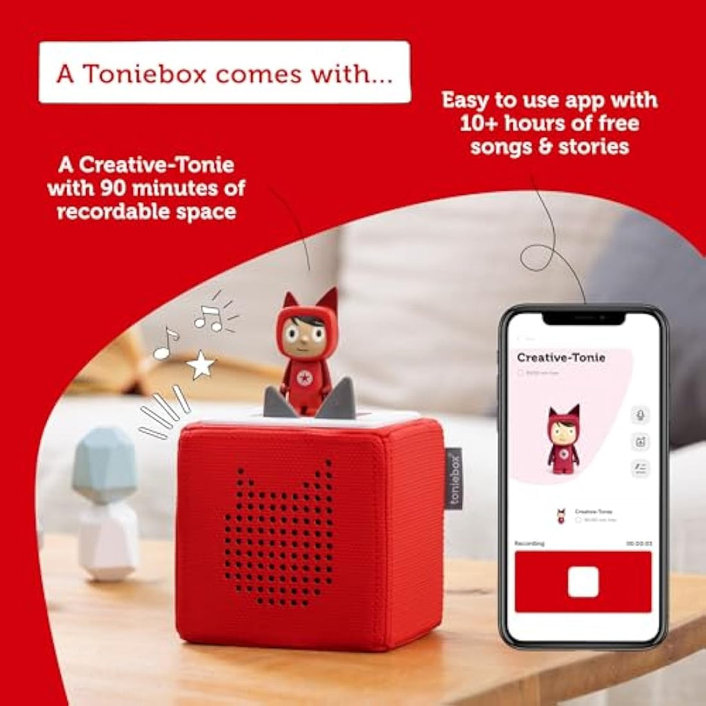 Tonies Toniebox Wireless Musical Storybox Starter Set - Red