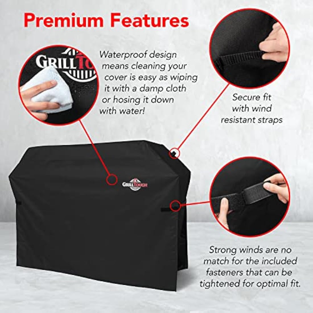 GrillTough Waterproof BBQ Grill Cover – Heavy Duty Polyester (147cm)
