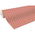 Clairefontaine Recycled Kraft Gift Wrap Roll – Red Geometric, 70cm x 50m