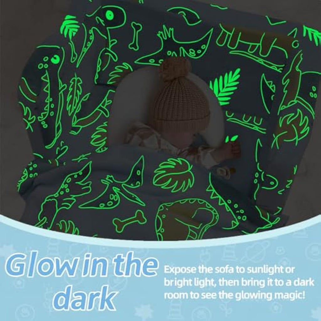MeMoreCool Kids Glow in The Dark Foldable Sofa – Plush Dinosaur Lounger