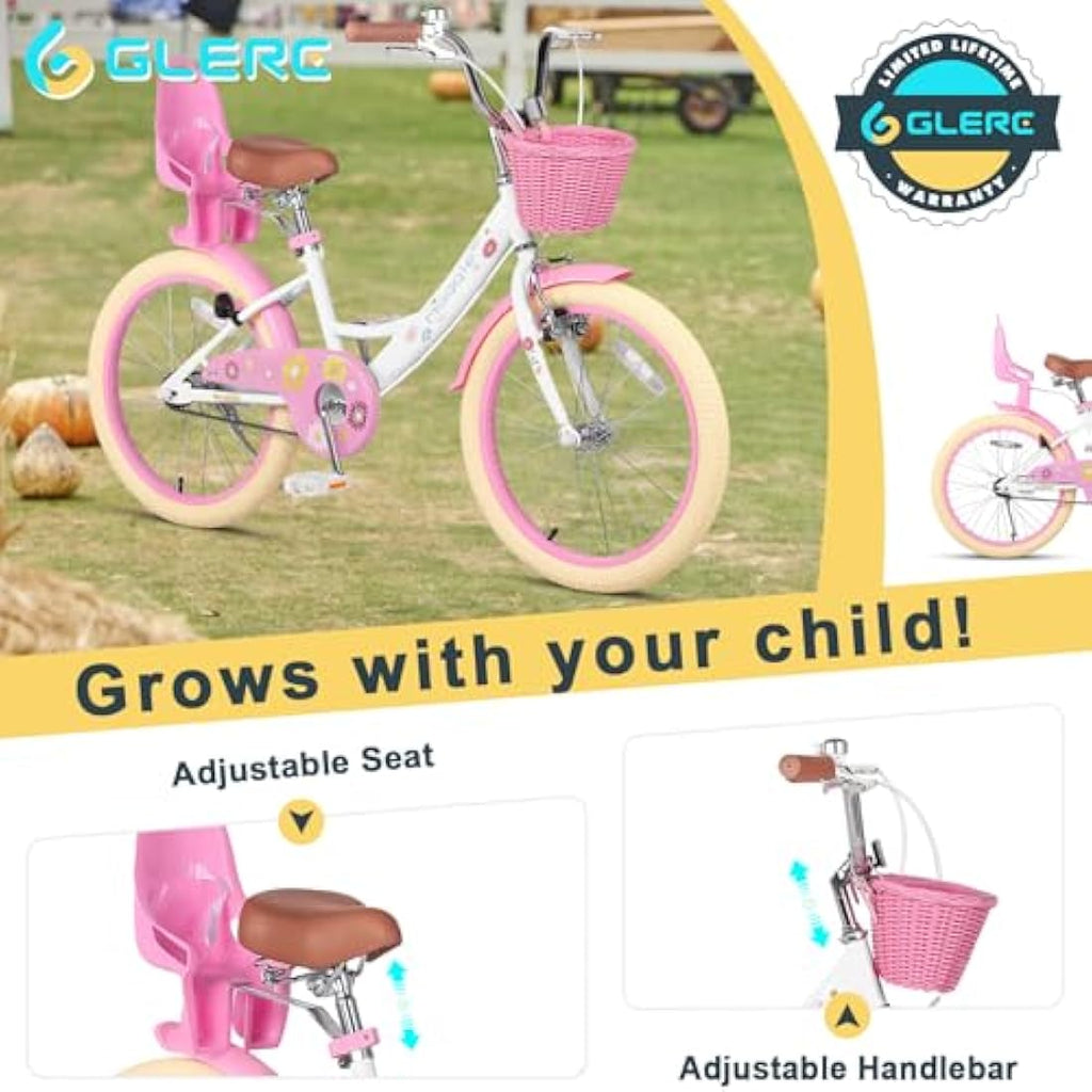 Glerc Maggie 20 Inch Girls Bike with Doll Seat and Basket
