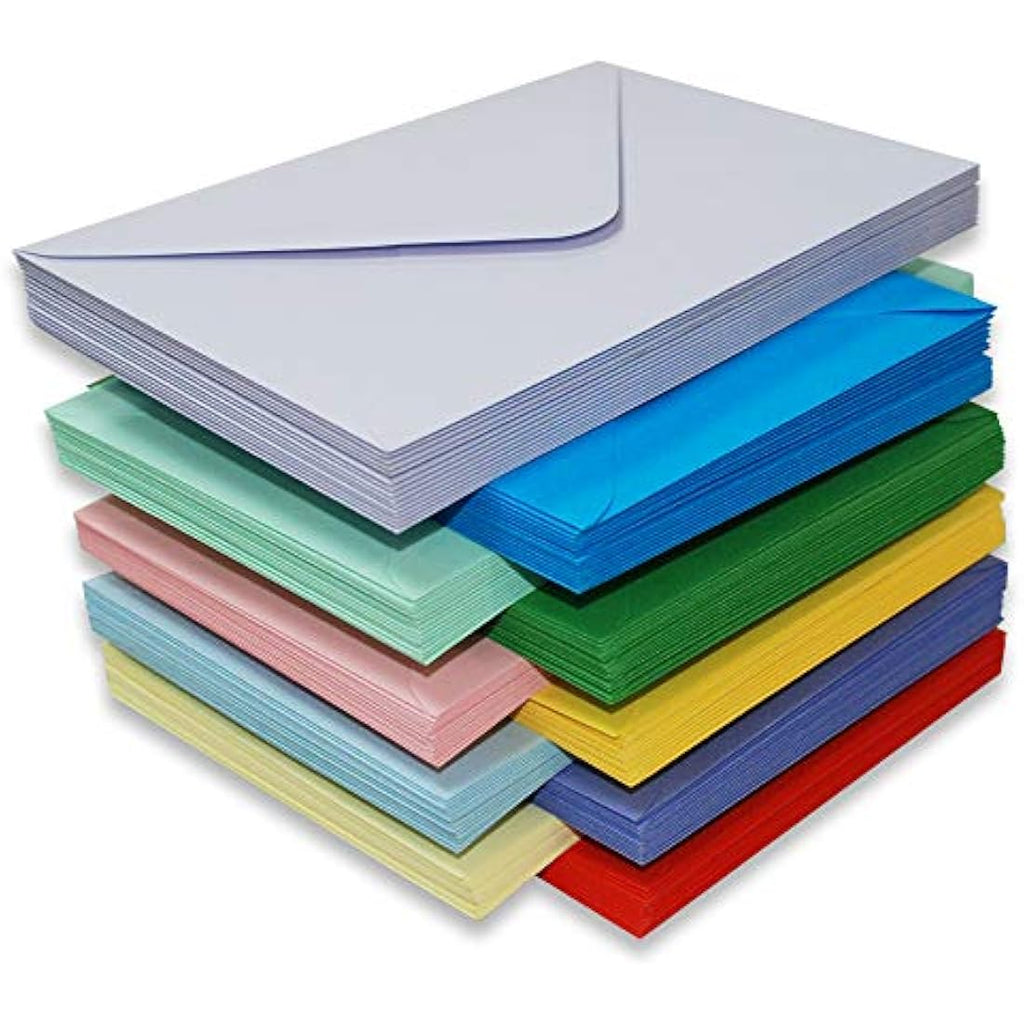 Craft UK C5 Envelopes - 150 Pack Assorted Brights & Pastels for Crafts