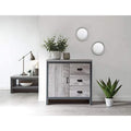 GFW Boston Grey Wood Effect 1 Door 3 Drawer Multi Storage Unit Cabinet - image 1