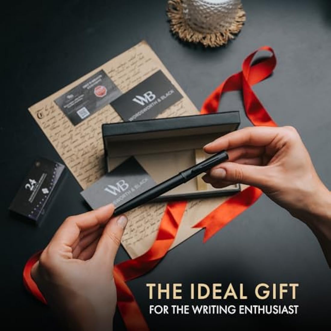 Wordsworth & Black Fountain Pen Set - Medium Nib with 24 Ink Cartridges