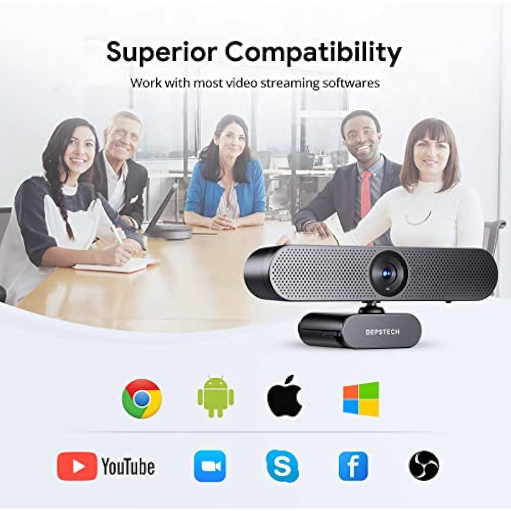 DEPSTECH DW50 Pro 4K Webcam – Sony Sensor, 3x Zoom & Remote Control