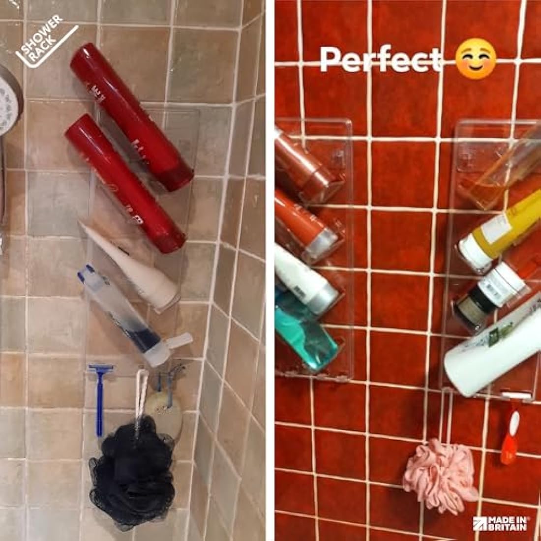 Jolof Store Shower Caddy 2-Pack | Rustproof Adhesive Bathroom Shelf
