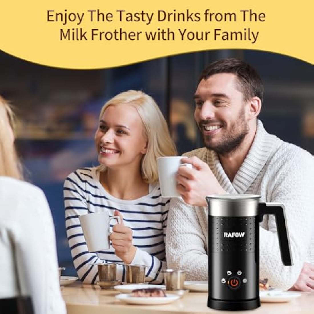 4-in-1 Electric Milk Frother | 300ml Automatic Steamer