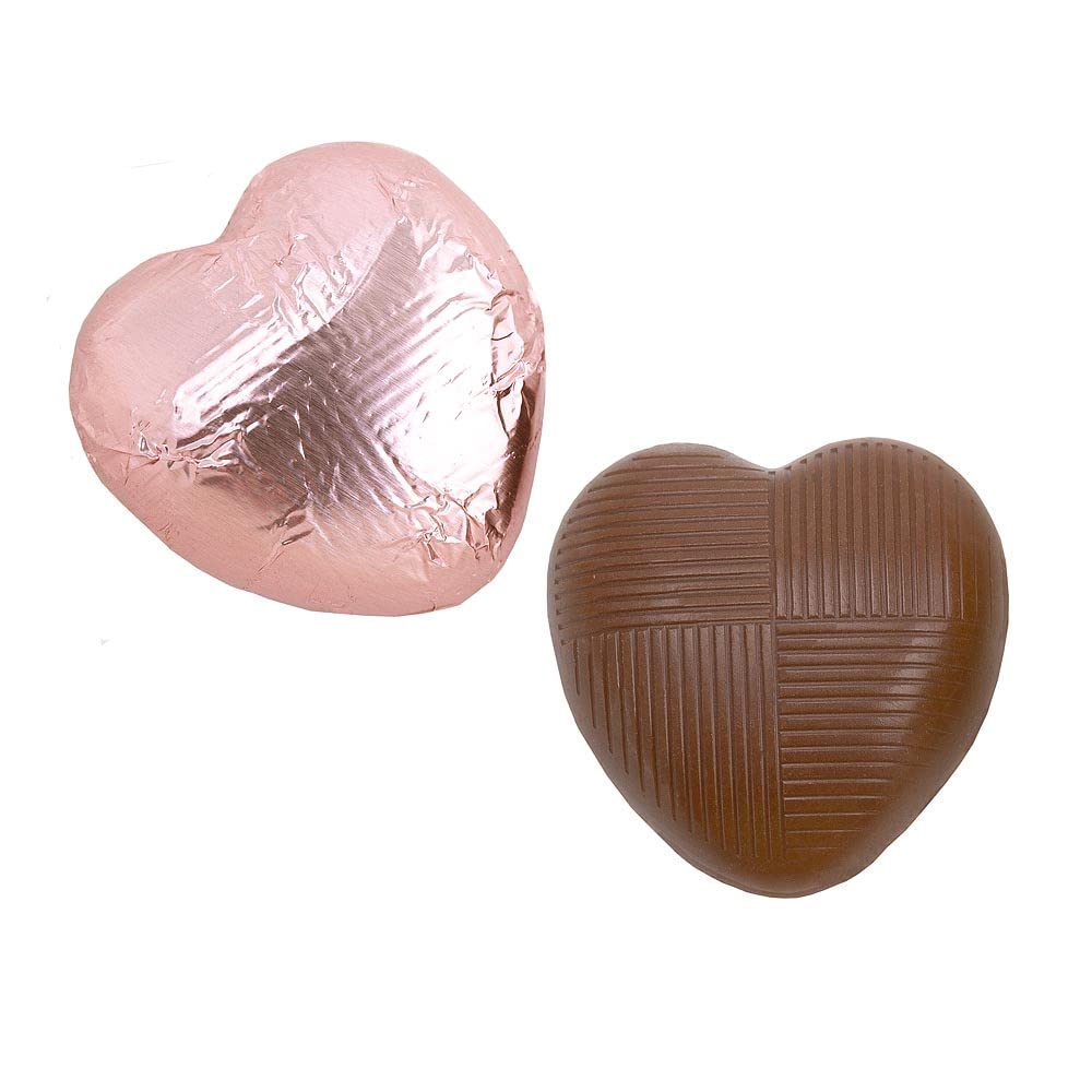 Italian Options Milk Chocolate Hearts | Rose Gold Foil | 1kg Bulk Box
