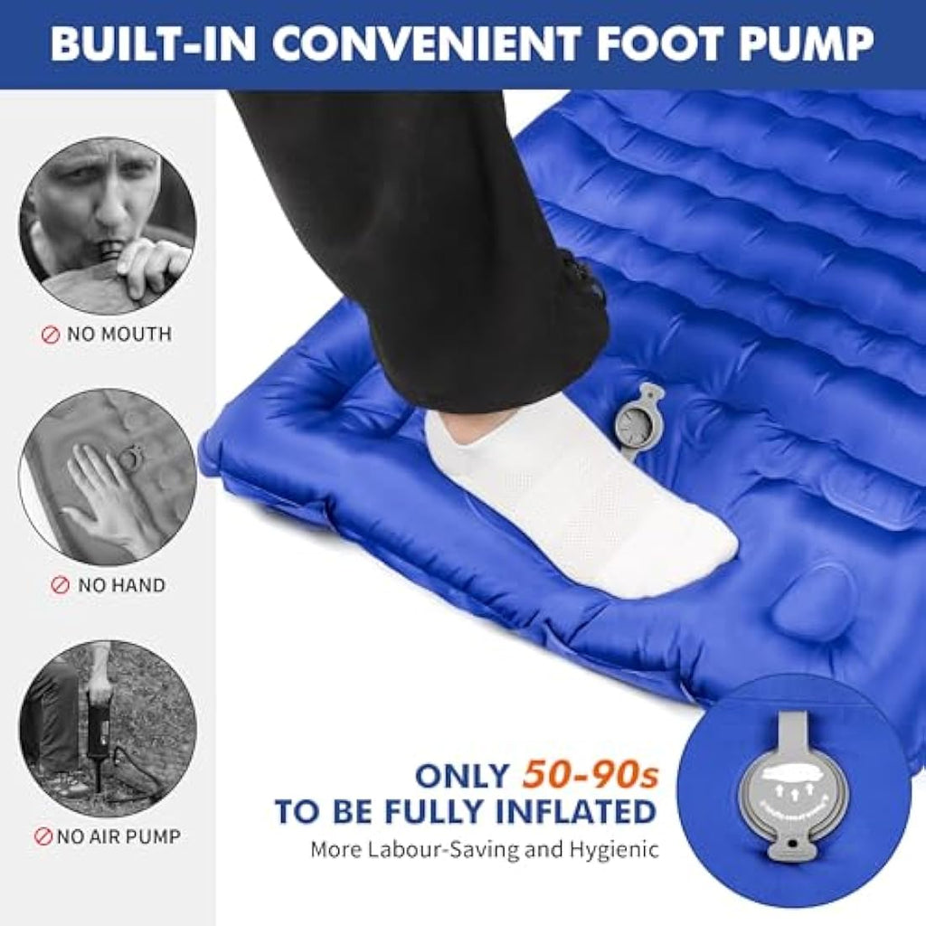 HiiPeak Inflatable Camping Sleeping Pad | 3.9 Inch Thick 40D Nylon Mat