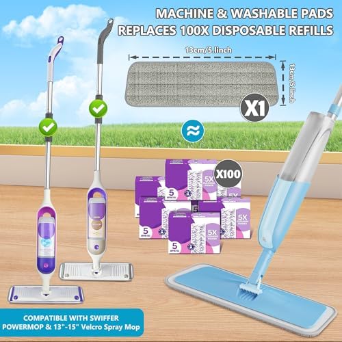 MEXERRIS Microfiber Spray Mop for Hardwood Floors | 3 Reusable Pads