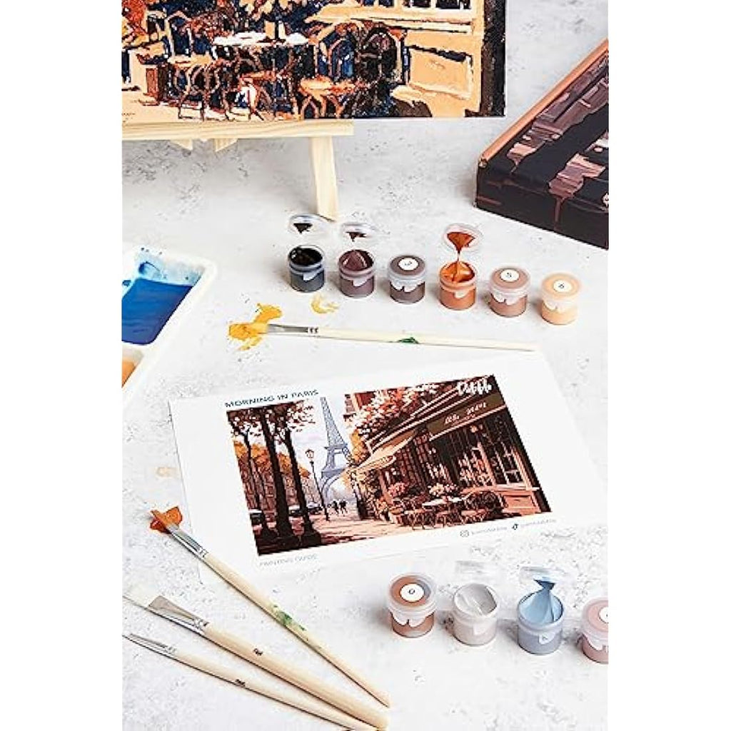 Dabble Paint by Numbers Kit for Adults - Floral Canvas with Frame