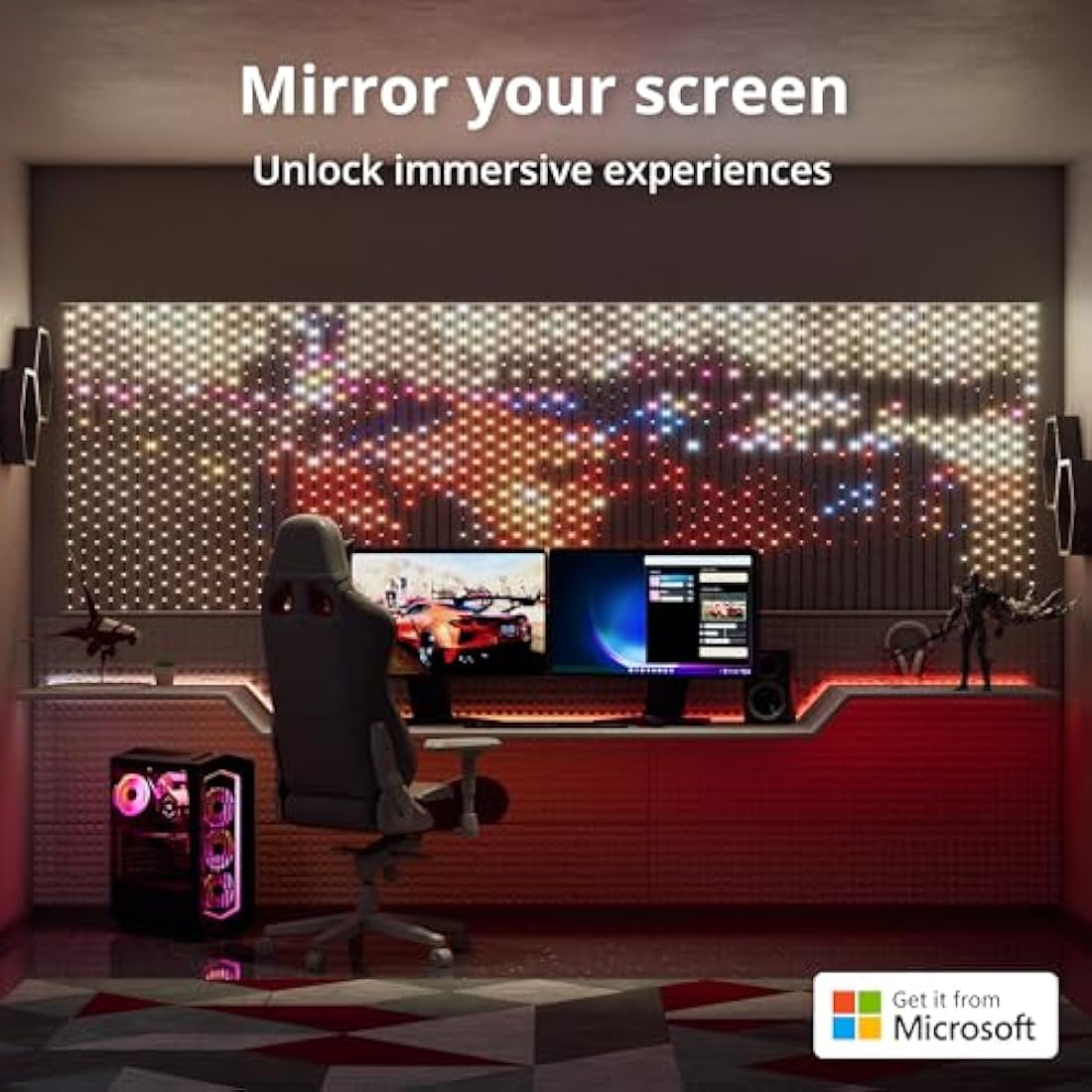 Twinkly Matrix 500 LED RGB Curtain – Smart Gaming Lights (0.5m x 2.4m)