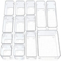 SMAZIUL 14 Pcs Clear Acrylic Drawer Organiser Set | 4 Sizes