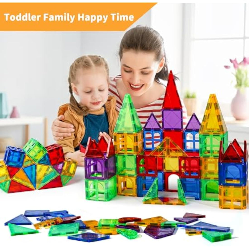 Magblock 120 PCS Magnetic Tiles – 3D Building Blocks STEM Toy for Kids