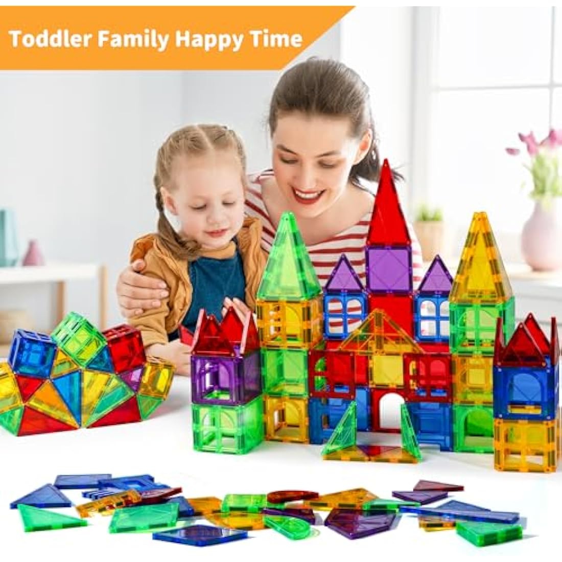 Magblock 120 PCS Magnetic Tiles – 3D Building Blocks STEM Toy for Kids