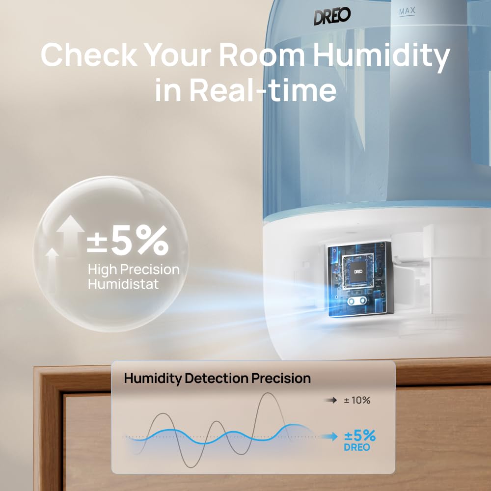 Dreo Cool Mist Ultrasonic Humidifier – 3L Quiet Bedroom Diffuser
