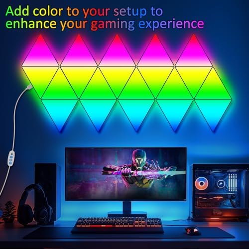 Jolof Store Triangle LED Light Panels – 8 Pack RGB Music Sync Wall Lights