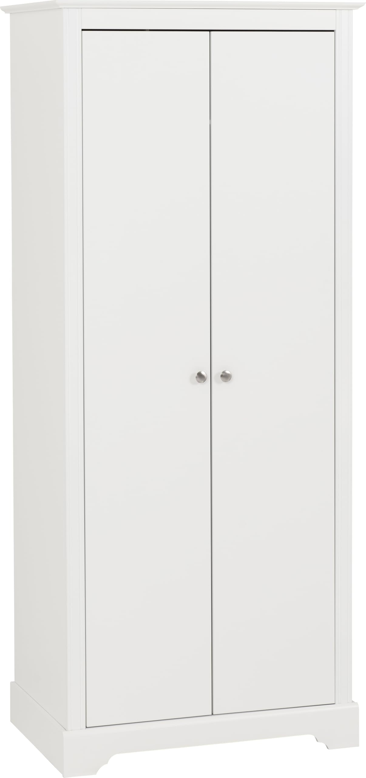 Seconique Stratford 2 Door Wardrobe – White Shabby-Chic Bedroom Storage