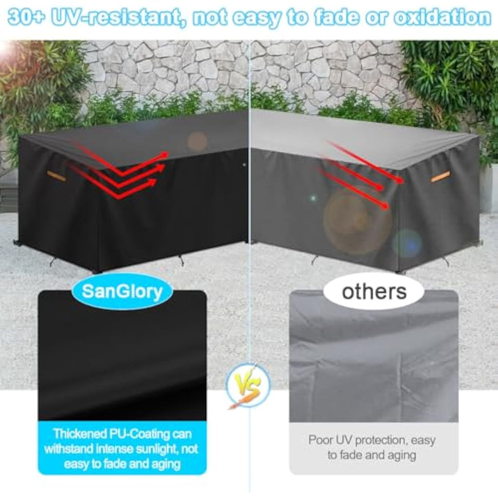 SanGlory V-Shape Garden Furniture Cover | Waterproof Oxford Patio Sofa
